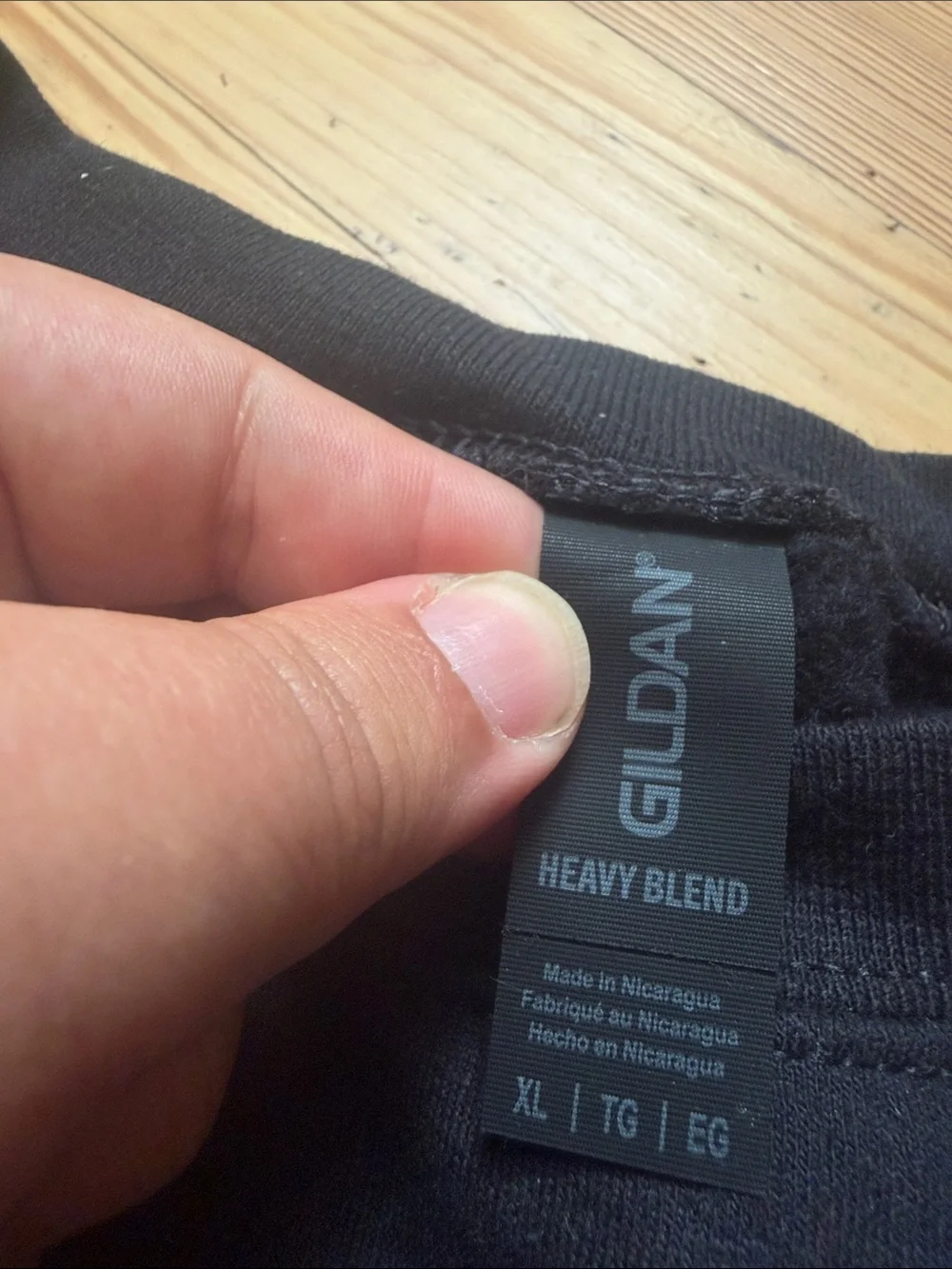 Gildan Black Crewneck Sweatshirt with White Raccoon Graphic - Picture 2 of 2
